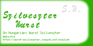 szilveszter wurst business card